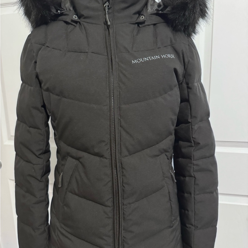 NWT Mountain Horse Sweden equestrian warm Black Puffer Jacket small